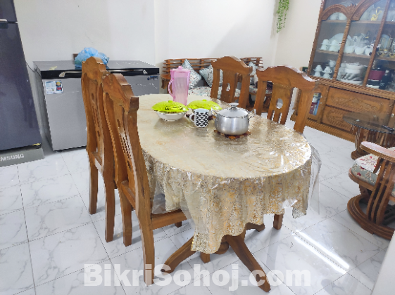 সেগুন কাঠের ০৪ চেয়ারের ডাইনিং